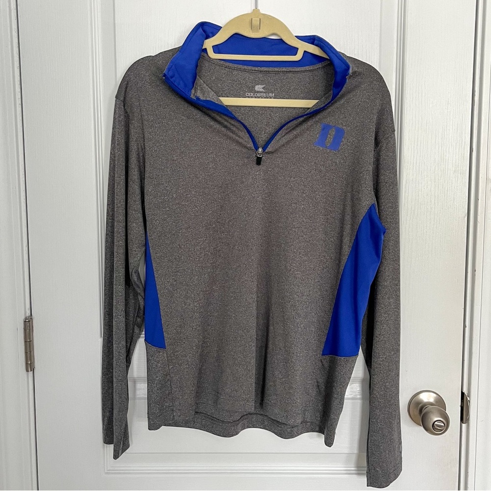 Colosseum Duke University Quarter Zip Warm Up Long Sleeve Pullover Jacket